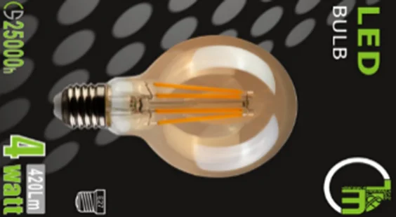 4W G125 T&M LED Vintage Filament Bulb, E27