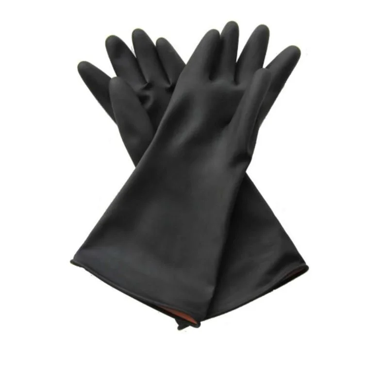 BLACK INDUSTRIAL LATEX GLOVES BER MEDIUM