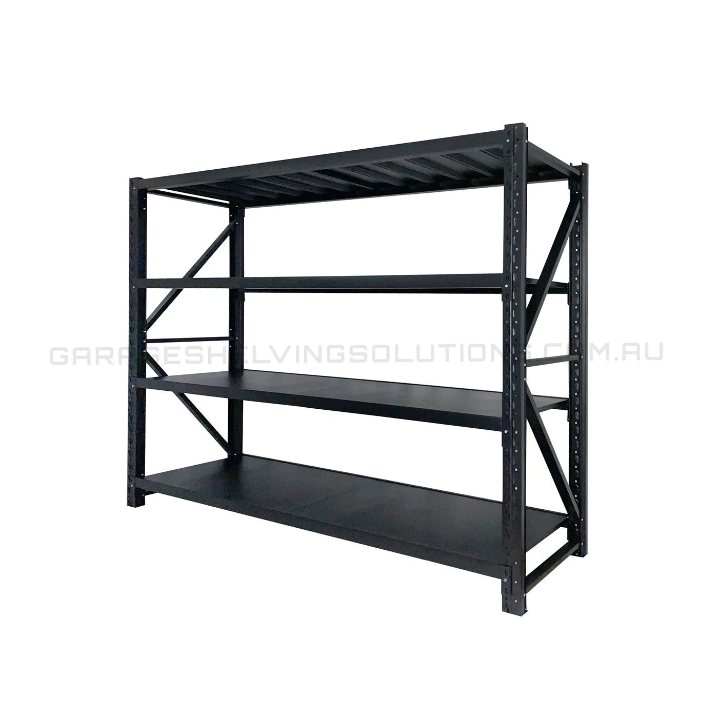 HEAVY DUTY SHELF BLACK 200X60X250CM 4LEVEL SET