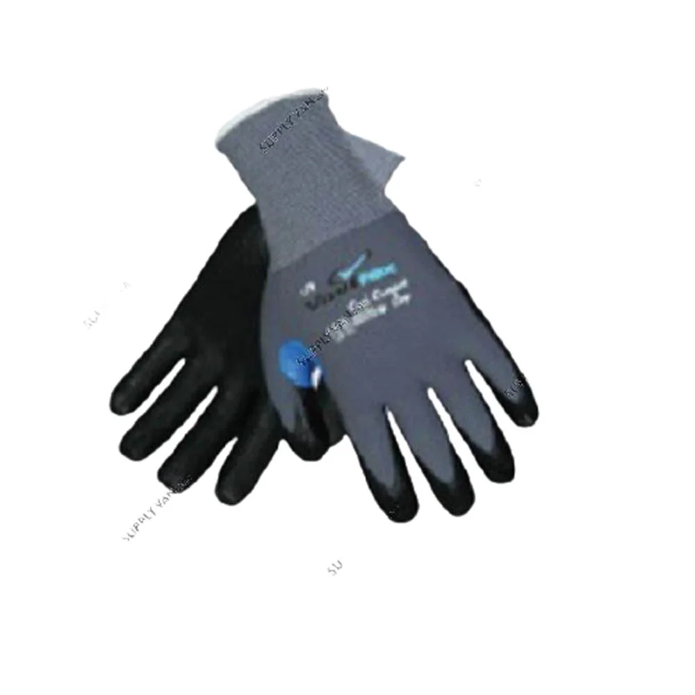 FLAT NITRILE COATED GLOVES WITH THUMB CROTCH LARGE