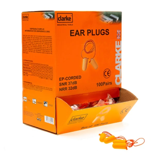 EAR PLUG WITH STRING (100pcs) CLARKE - EPSC