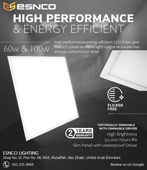 ESNCO 6036-1 Panel Light 595mm 60w WH?BL?