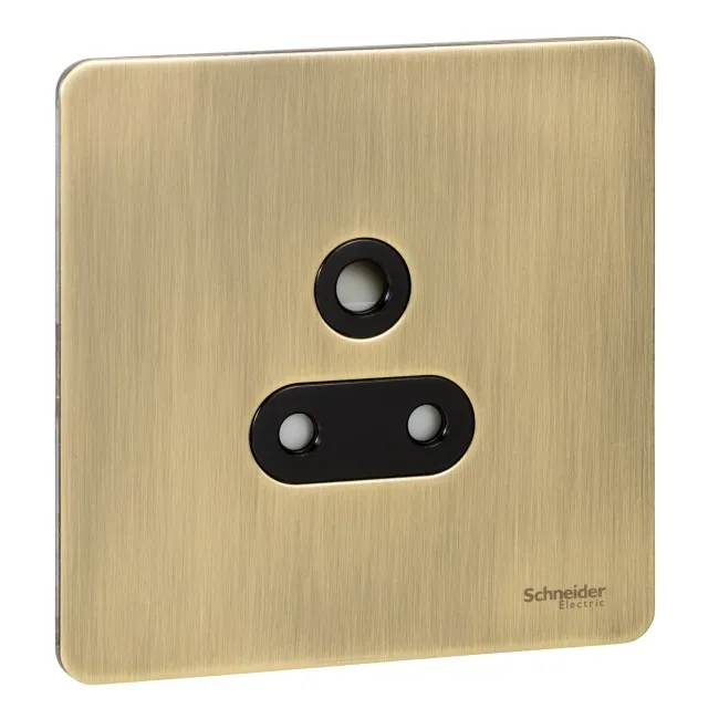 Schneider Electric Ultimate Screwless flat plate unswitched socket 1 gang antique brass GU3480BAB