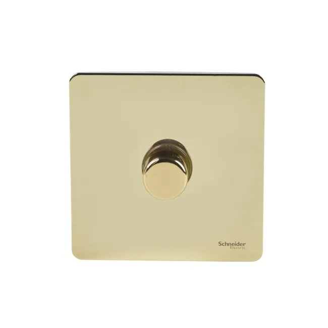 Schneider Electric Ultimate Screwless dimmer switch 400W/VA 1gang 2way main & LV pol.brass GU6412CPB