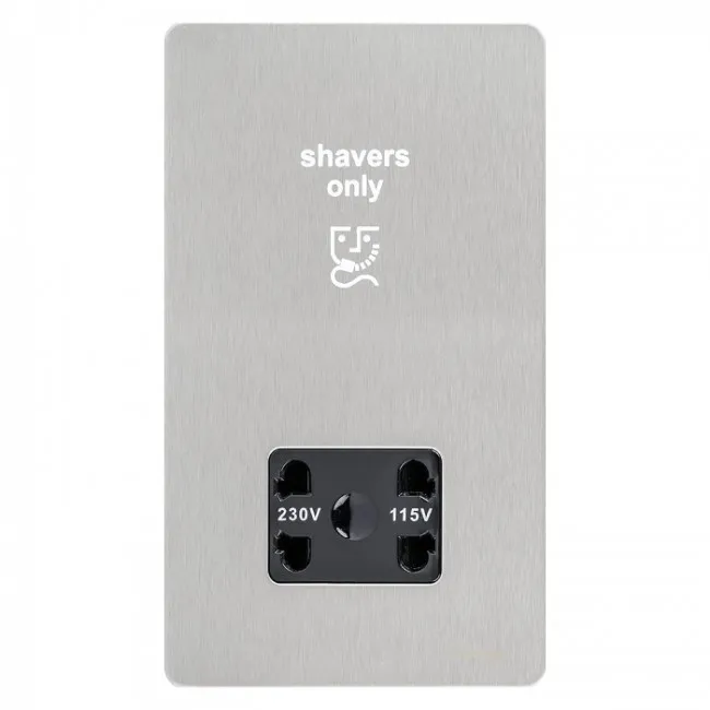 Schneider Electric Ultimate Screwless flat plate shaver socket 115/230 Dual Voltage GU7490BSS