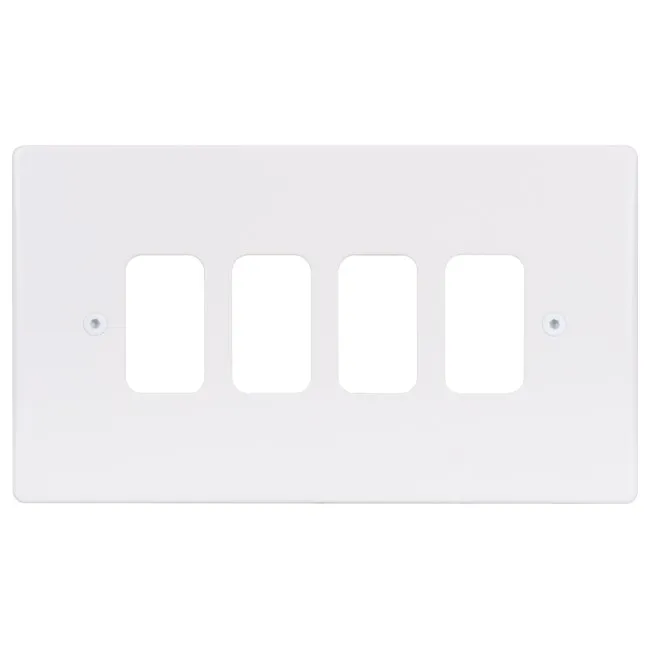 Schneider Electric Ultimate moulded plate Grid system 4 gangs white GUG04G