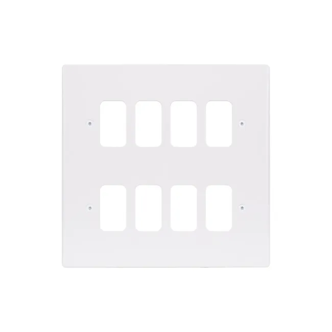 Schneider Electric Ultimate moulded plate Grid system 8 gangs white GUG08G