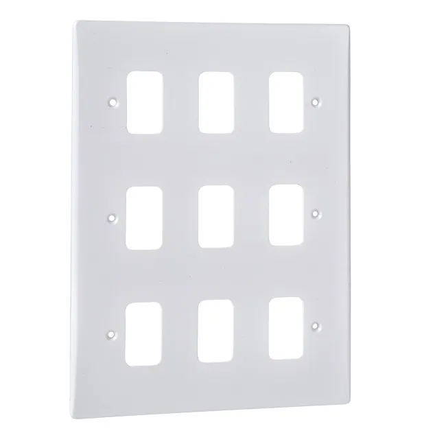 Schneider Electric Ultimate moulded plate Grid system 9 gangs white GUG09G