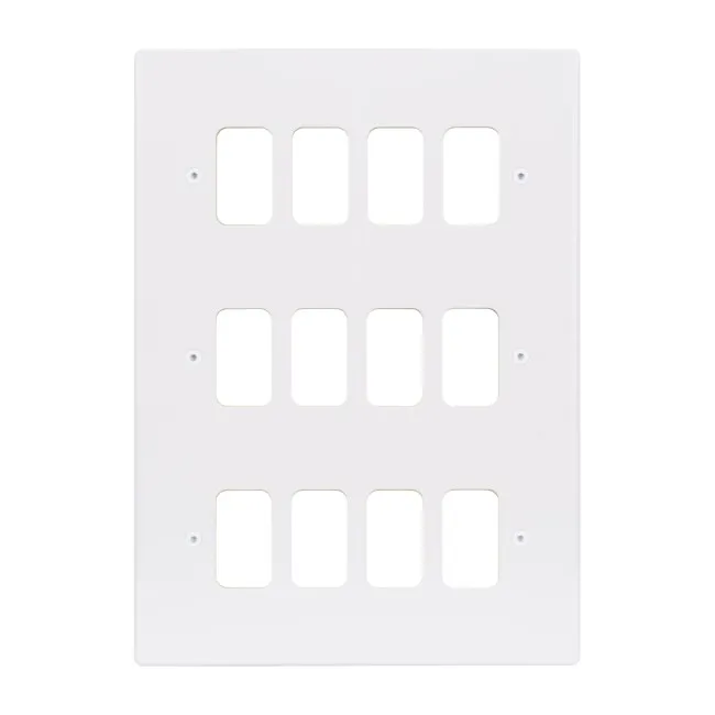 Schneider Electric Ultimate flat plate Grid system 12 gangs frame white GUG12G