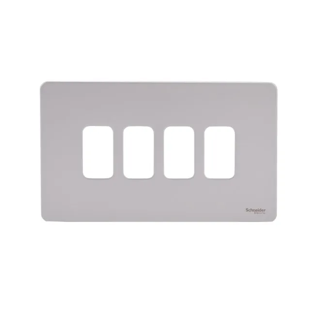 Schneider Electric Ultimate screwless plate Grid system 4 gangs pearl nickel GUGS04GPN