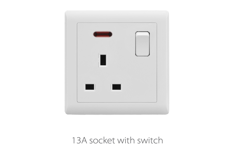 V1 Ivory V1-011 13A socket with switch