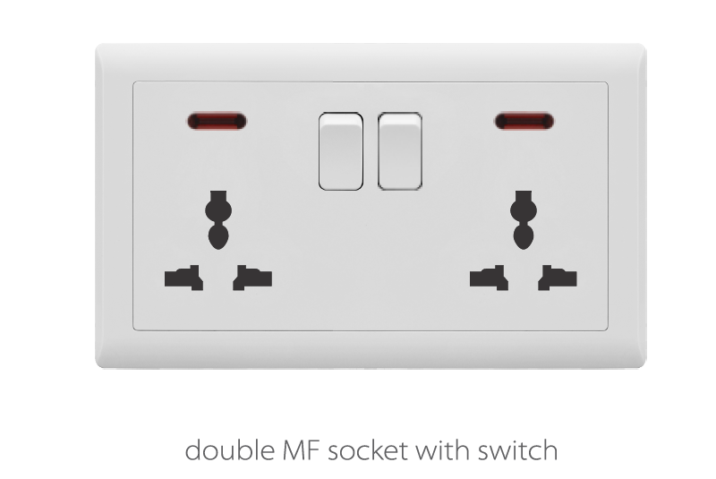 V1 Ivory V1-018 double MF switched socket with 2 USB