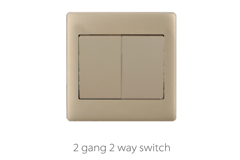 V1 Matte Golden V1-004 2 gang 2 way switches