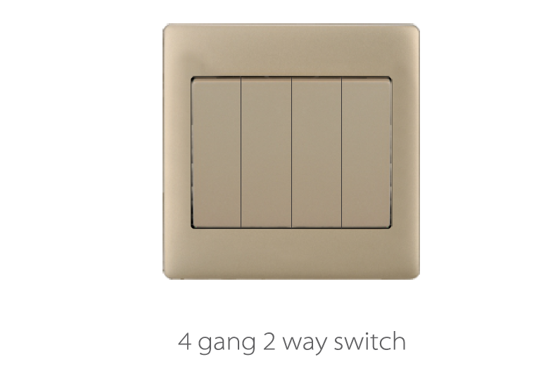 V1 Matte Golden V1-008 4 gang 2 way switches