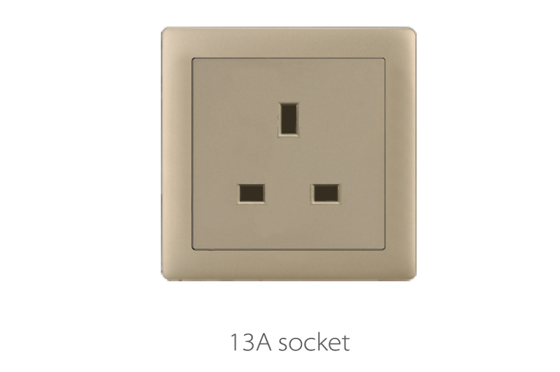 V1 Matte Golden V1-010 13A socket