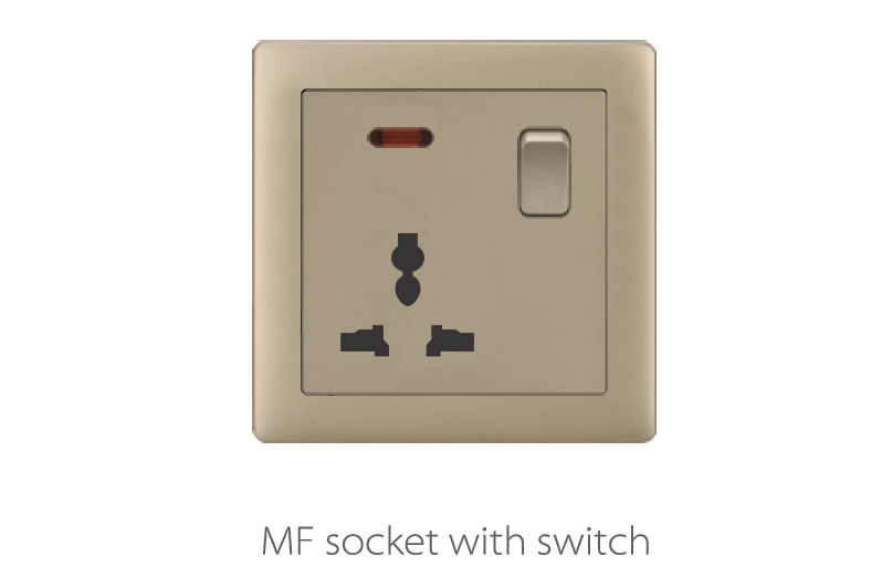 V1 Matte Golden V1-013 MF socket with switch