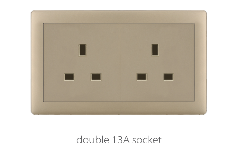 V1 Matte Golden V1-015 double 13A socket