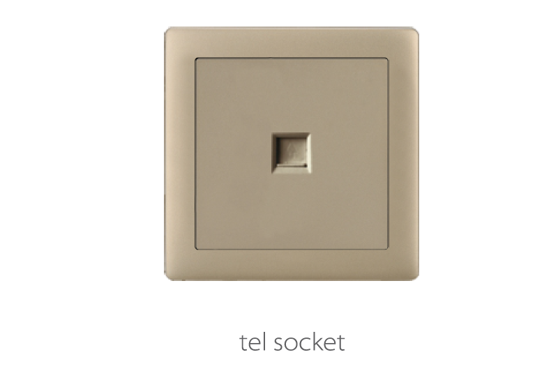 V1 Matte Golden V1-019 tel socket