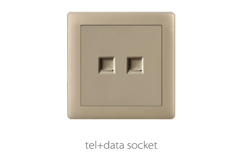 V1 Matte Golden V1-021 doubel tel socket