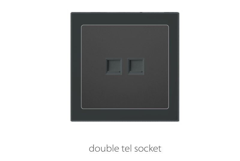 V1 Black V1-021 doubel tel socket