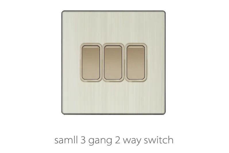 V3 golden aluminum V3-015 Small 3 gang 2 way switches