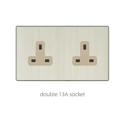 V3 golden aluminum V3-018 double 13A socket