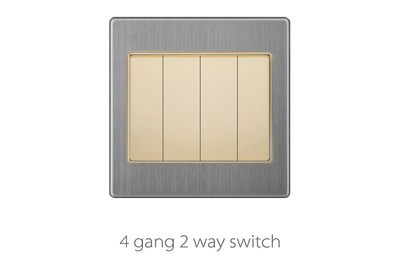 V3 golden stainless V3-008 4 gang 2 way switches