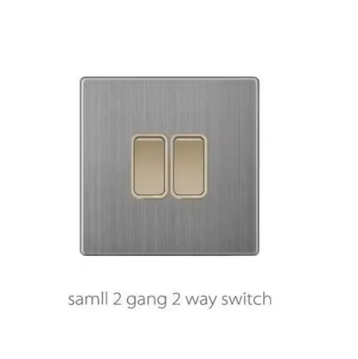 V3 golden stainless V3-013 Small 2 gang 2 way switches