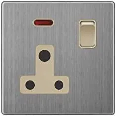 V3 golden stainless V3-022 15A Socket with switch