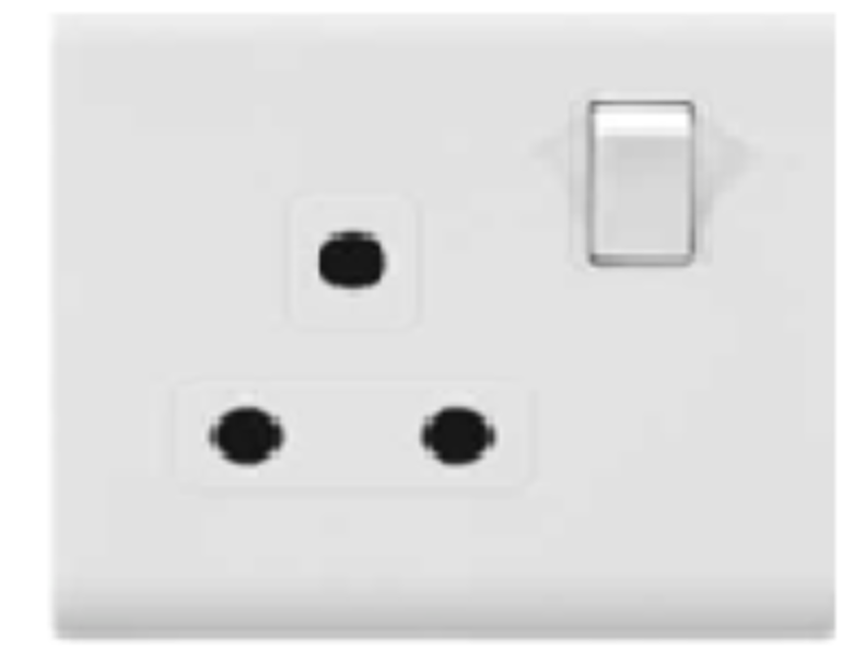 D1-009 15A 1 gang switch socket