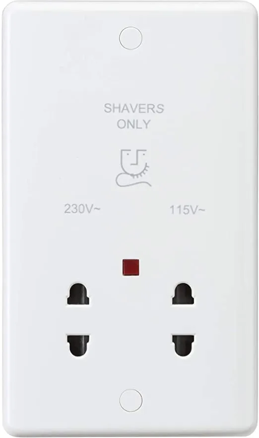 SHAVER SOCKET 230/115V PLATE OX WHI - LITEX