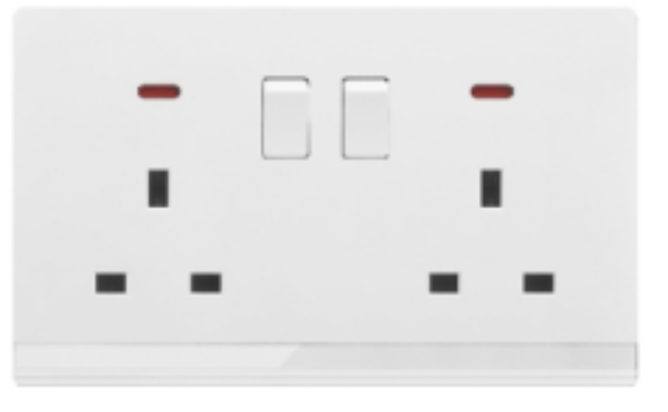 V5 Ivory V5-016 double 13A socket with switch