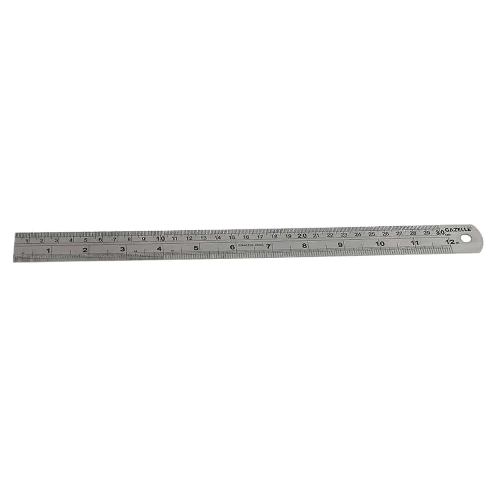 Gazelle 12 In. Stainless Steel Ruler (30cm)