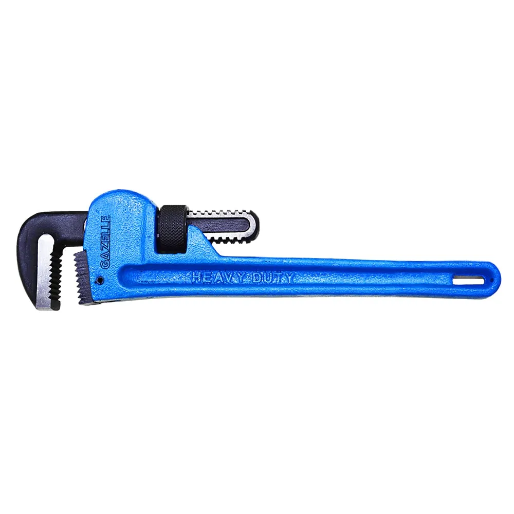 Gazelle 8 In. Heavy Duty Pipe Wrench (200mm), Cast Iron, Forged Hook Jaw