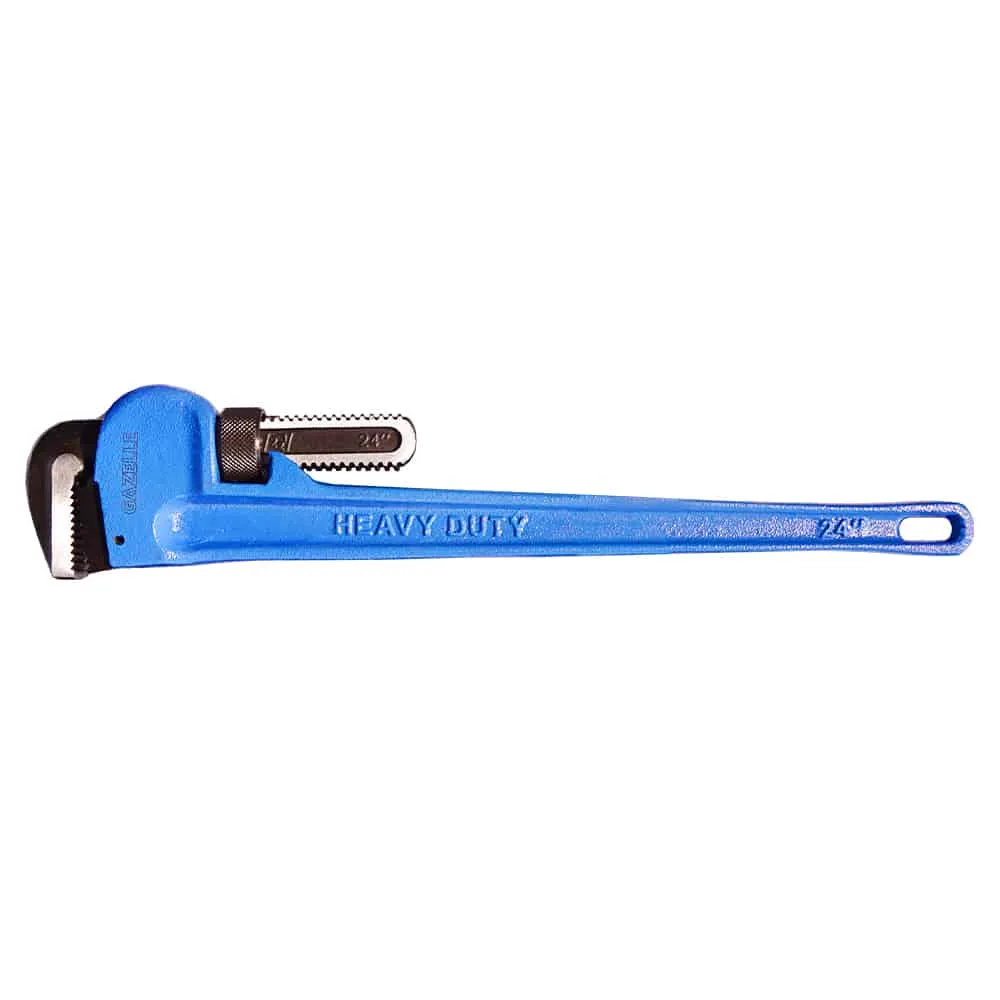 Gazelle 24 In. Heavy Duty Pipe Wrench (600mm), Cast Iron, Forged Hook Jaw