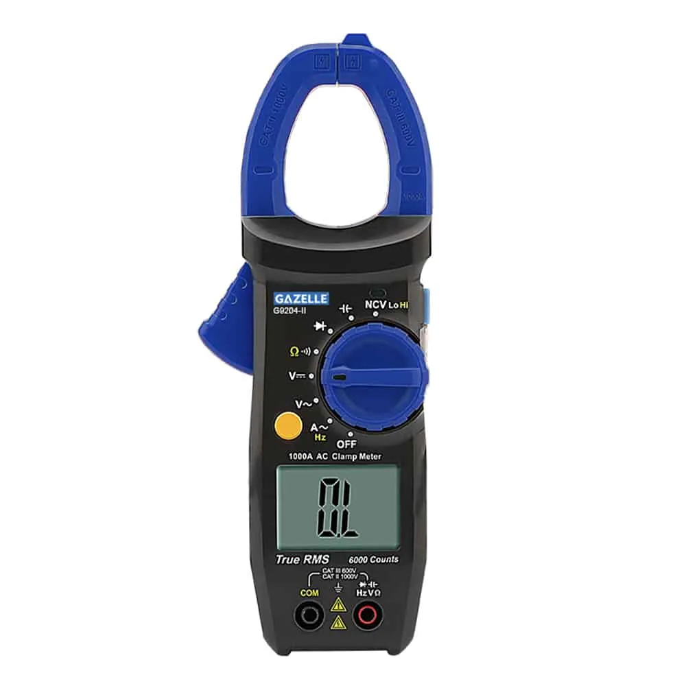 Gazelle AC Digital Clamp Meter, 1000A, 33mm Jaw, CAT II 1000V/CAT III 600V