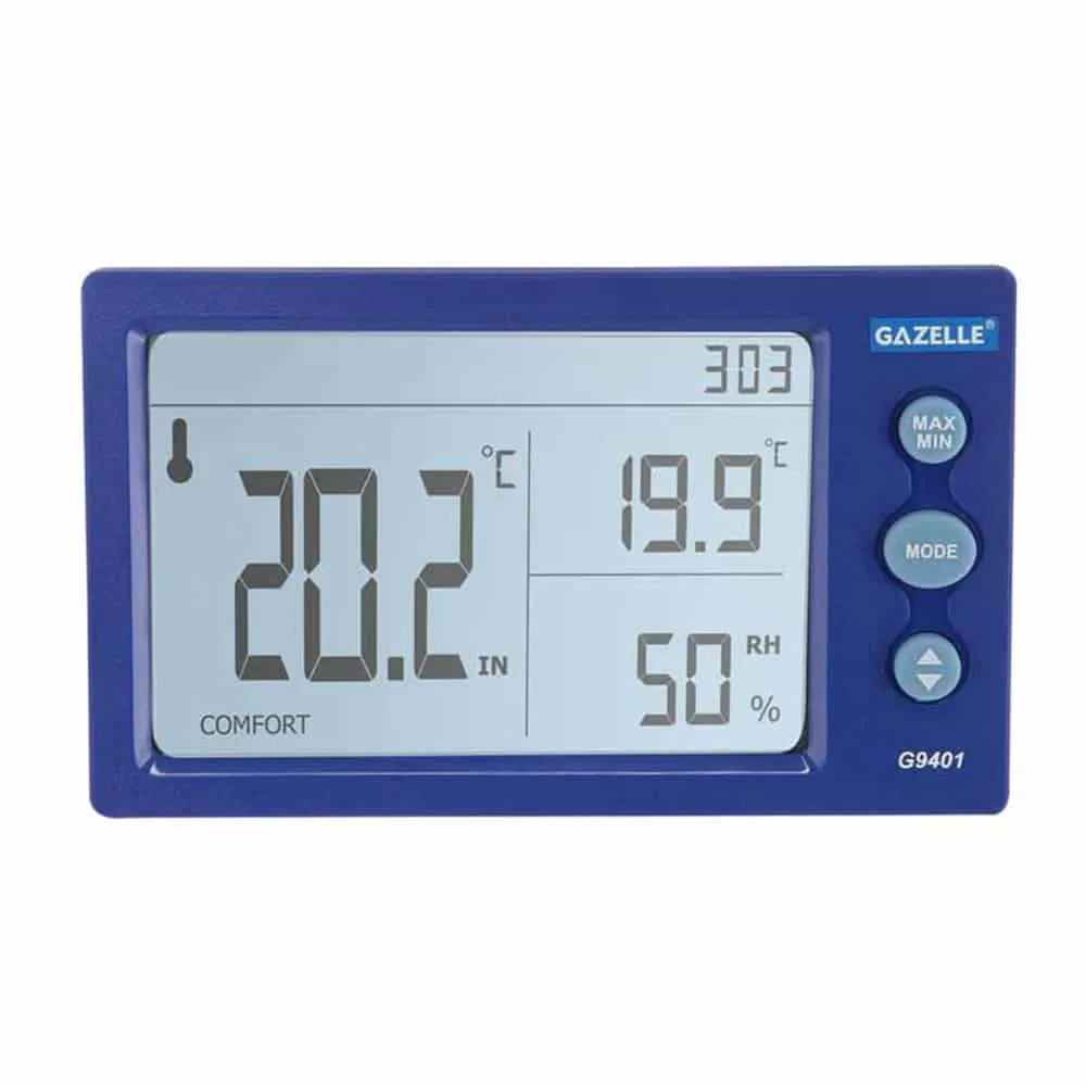 Gazelle Temperature Humidity Meter, -10 to 50"C, 10-99% RH