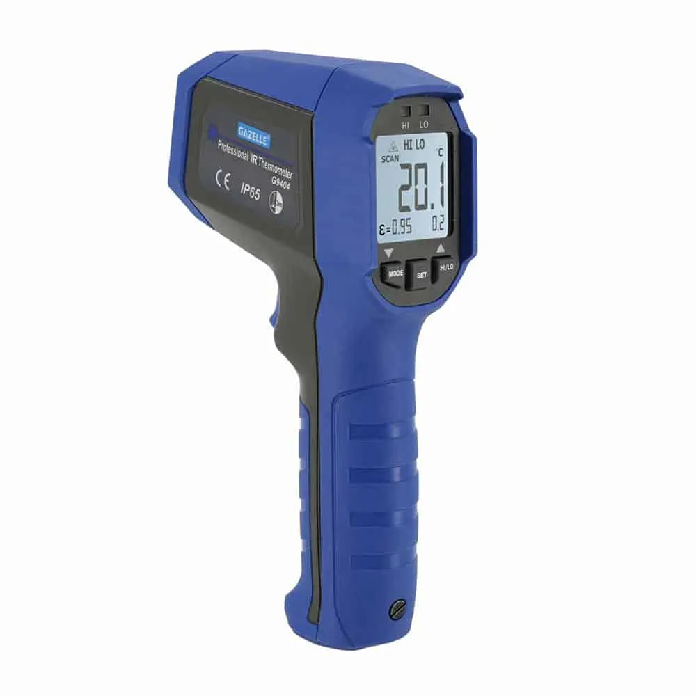 Gazelle Contactless Infrared Thermometer, -35 to 450"C, Backlit LCD, Single Dot Laser Sighting