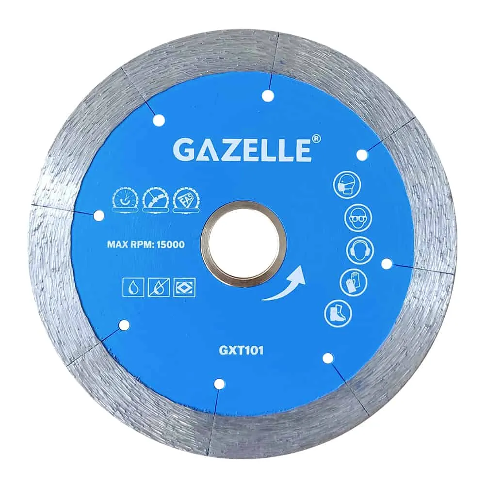 Gazelle 4 In. Diamond Tile Cutting Blade (100mm), Continuous Rim, for Porcelain, Ceramic, Granite, Marble Tiles