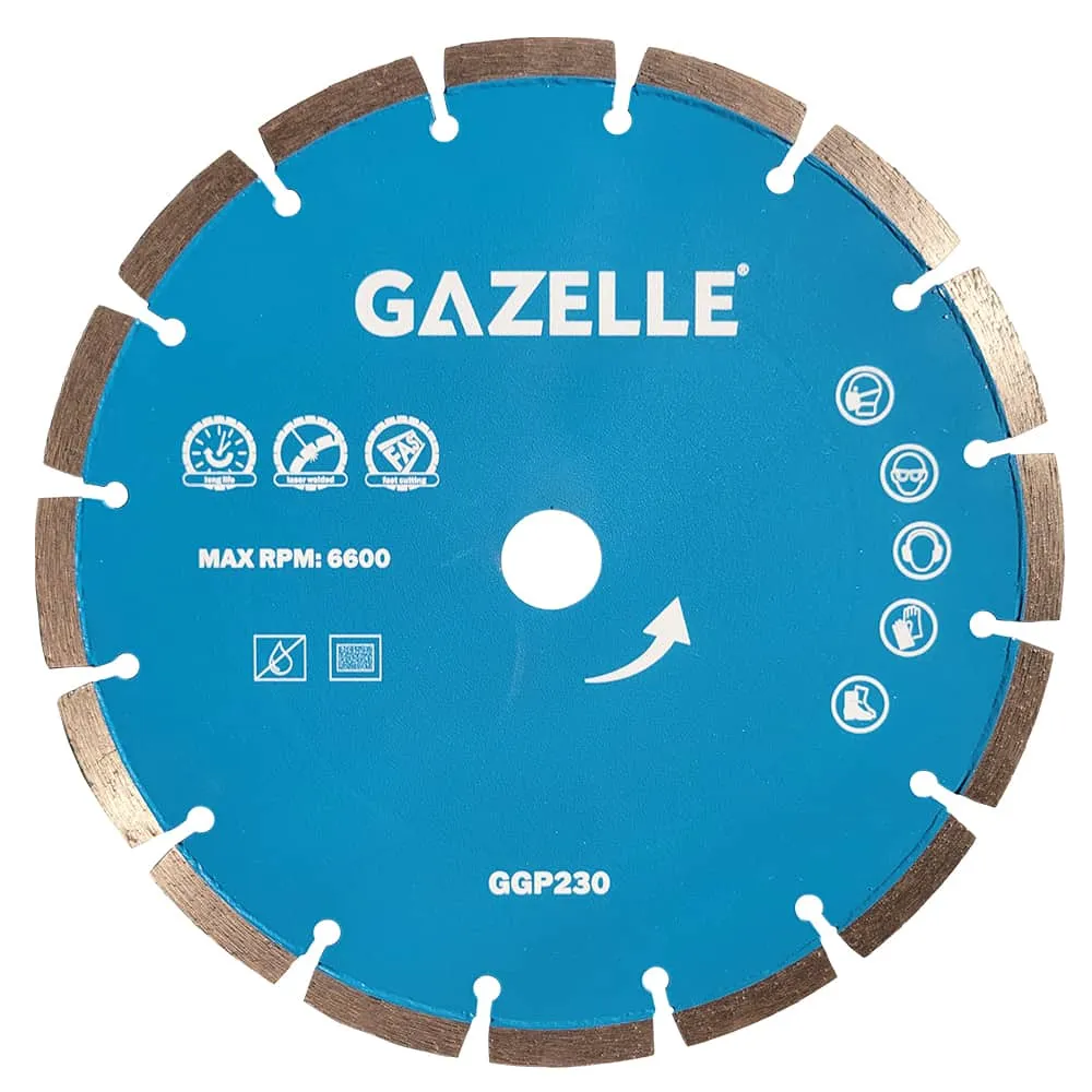 Gazelle 9 In. Diamond Saw Blade (230mm) for Concrete Cutting