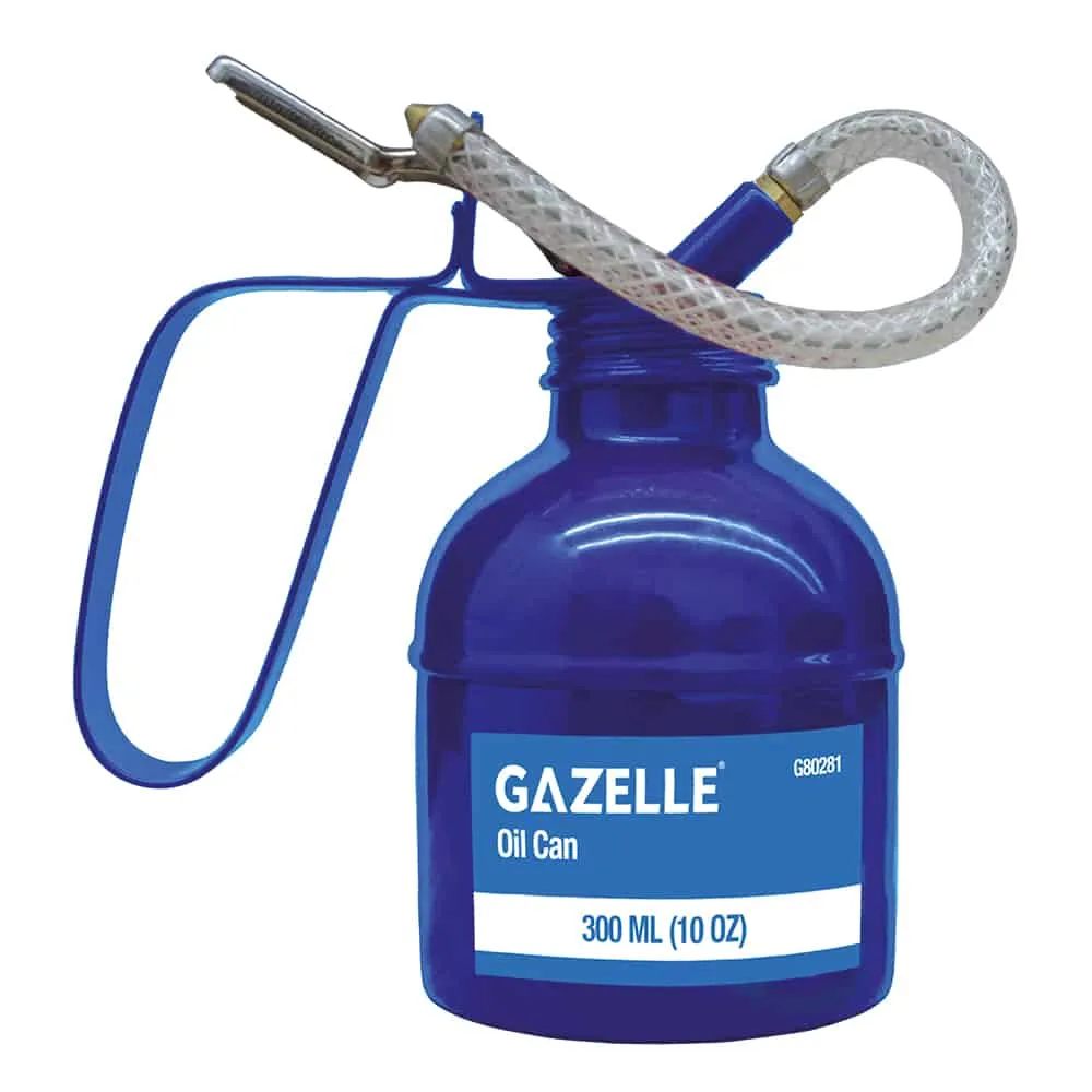 Gazelle 300ml Brass Pump Oil Can (10 Oz.) with Flexible Spo