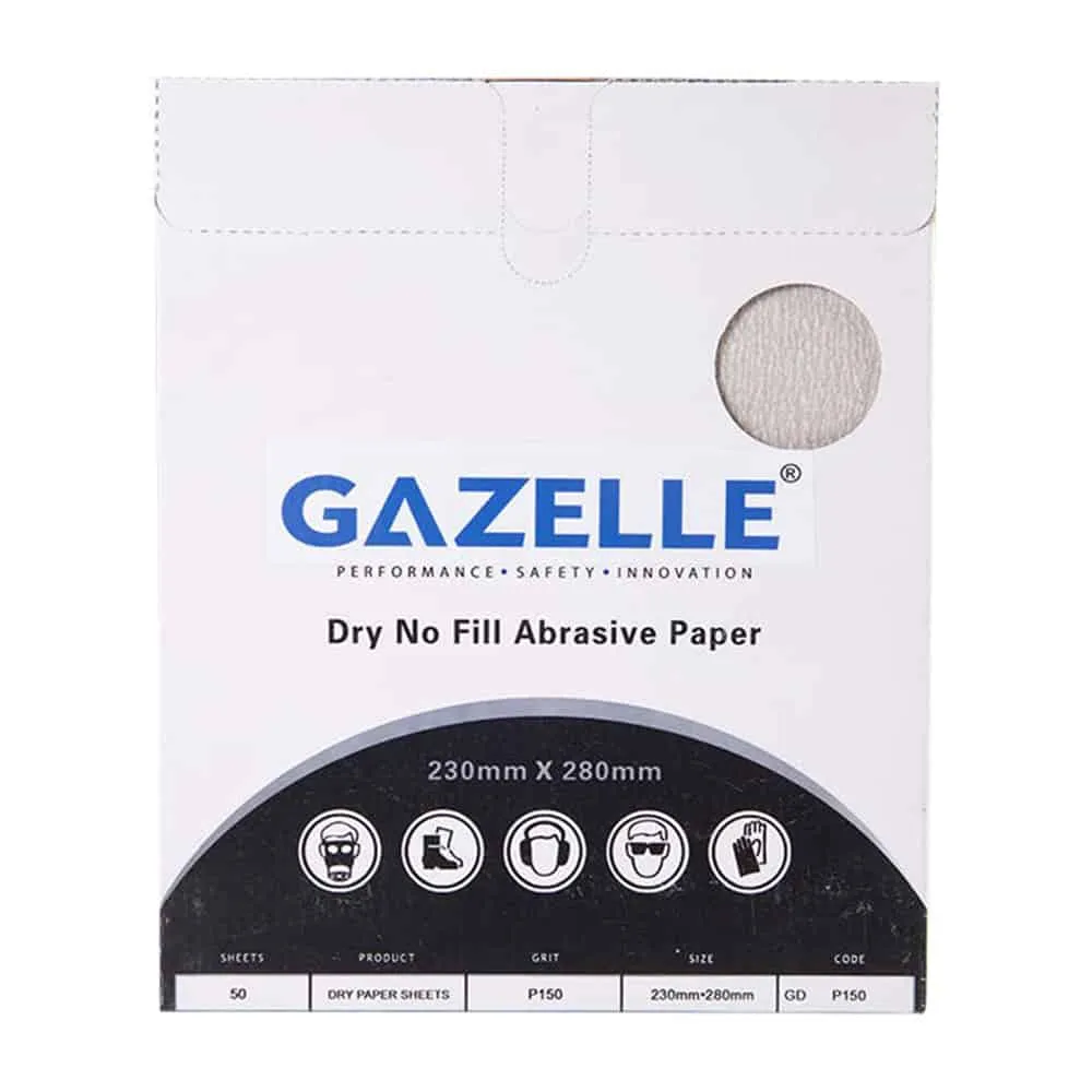 Gazelle 8x11 In. Dry Sandpaper Sheets, 600 Grit (Pack Of 50)