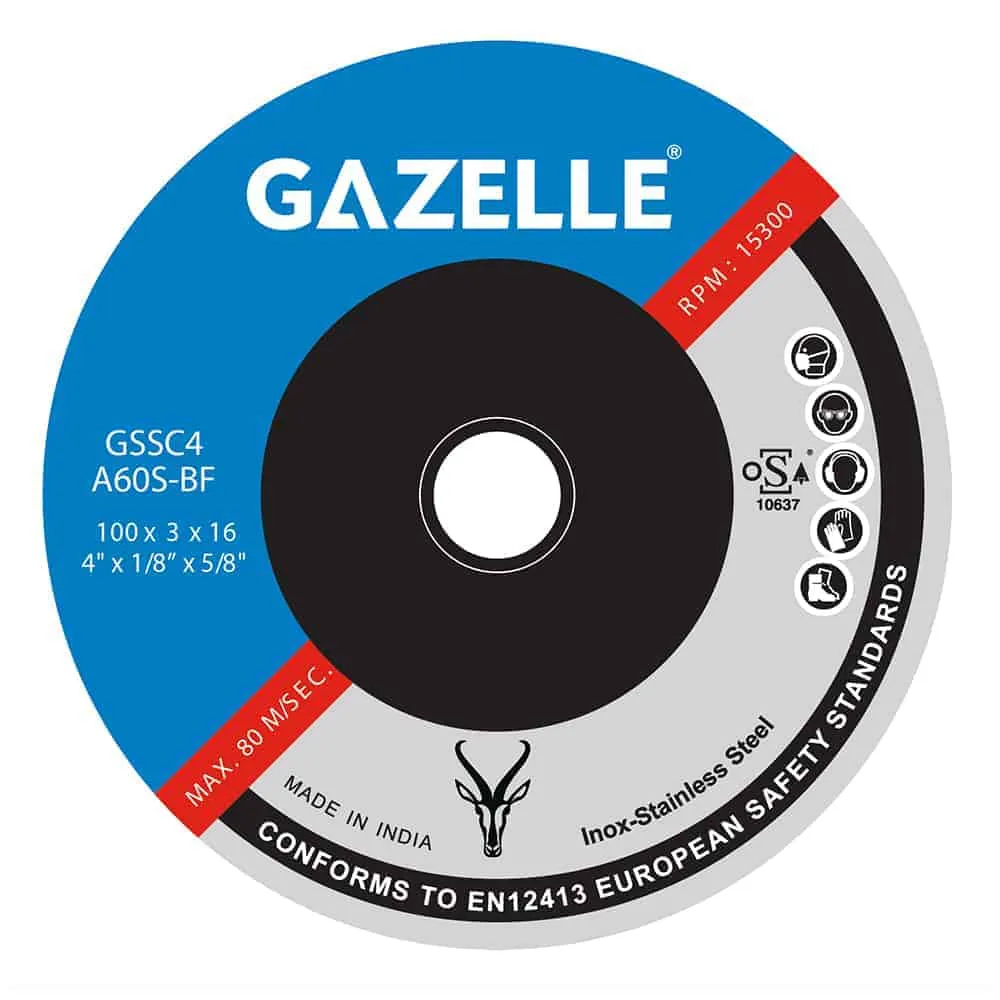 Gazelle Stainless Steel Grinding Disc 4.5 Inches - 115 x 6 x 22mm