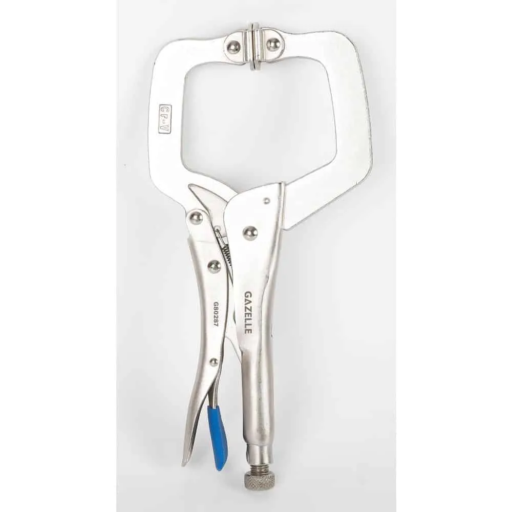 Gazelle 11 In. C-Clamp Locking Plier (300mm), Cr-V Steel, Guarded Release, Easy Locking and Release Action