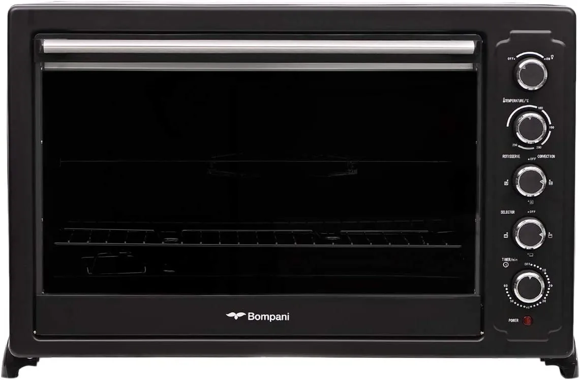 BOMPANI 80LTR ELECTRIC OVEN, ROTISSERIE, CONVECTION FAN, EASY CLEAN.