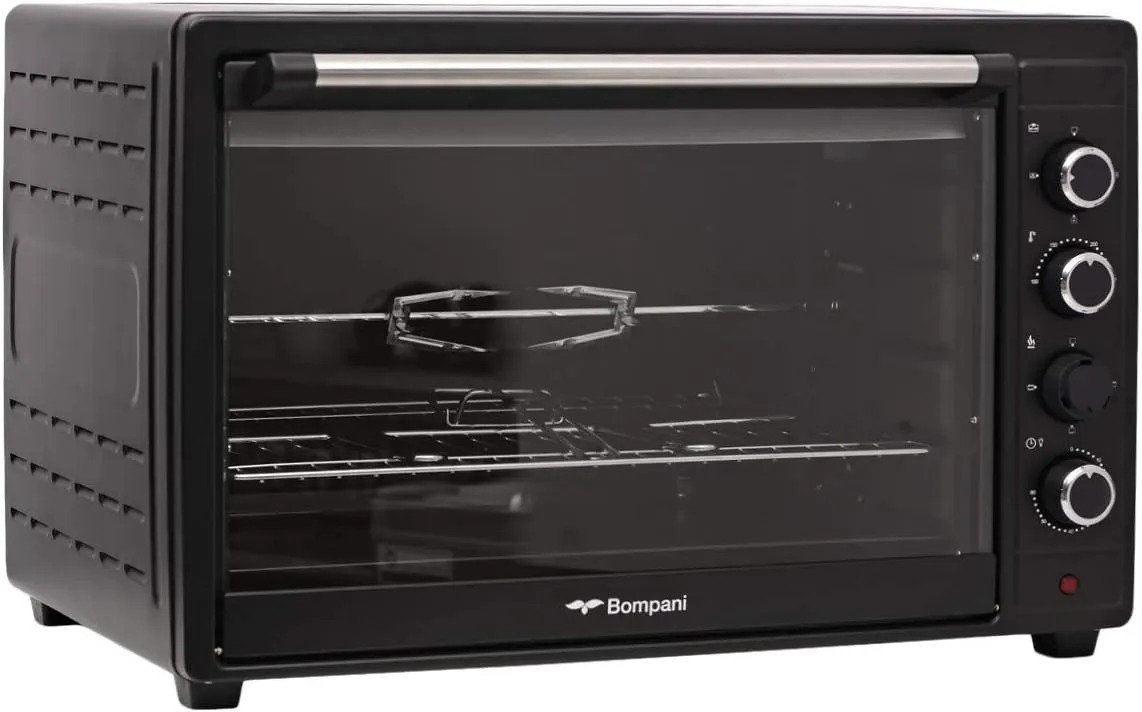 BOMPANI 65LTR ELECTRIC OVEN, ROTISSERIE, CONVECTION FAN, EASY CLEAN.