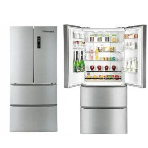 BOMPANI REF, DOUBLE DOOR, NO FROST, 480 LTRS, STAINLESS STEEL, BOTTOM FREEZER, INVERTER TYPE.