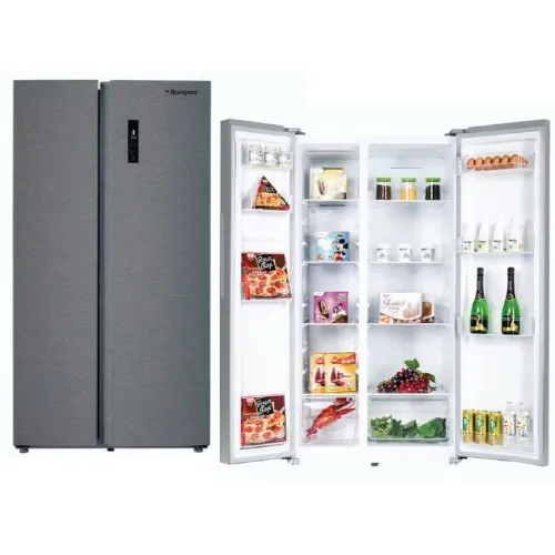 BOMPANI 600 LTRS SIDE BY SIDE REFRIGERATOR ,CFC FREE, DIGITAL DISPLAY, NO FROST, INVERTER TYPE, DELUXE BRUSHED STAINLESS STEEL