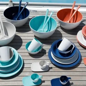 MELAMINE COFFEE SET, SUMMER - BLUE, 6 PCS - 11046