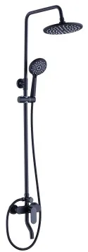 Shower Mixer Set with 20cm Rain Showerhead, 3-Function Hand Shower 1.5M Stainless Steel Hose, black